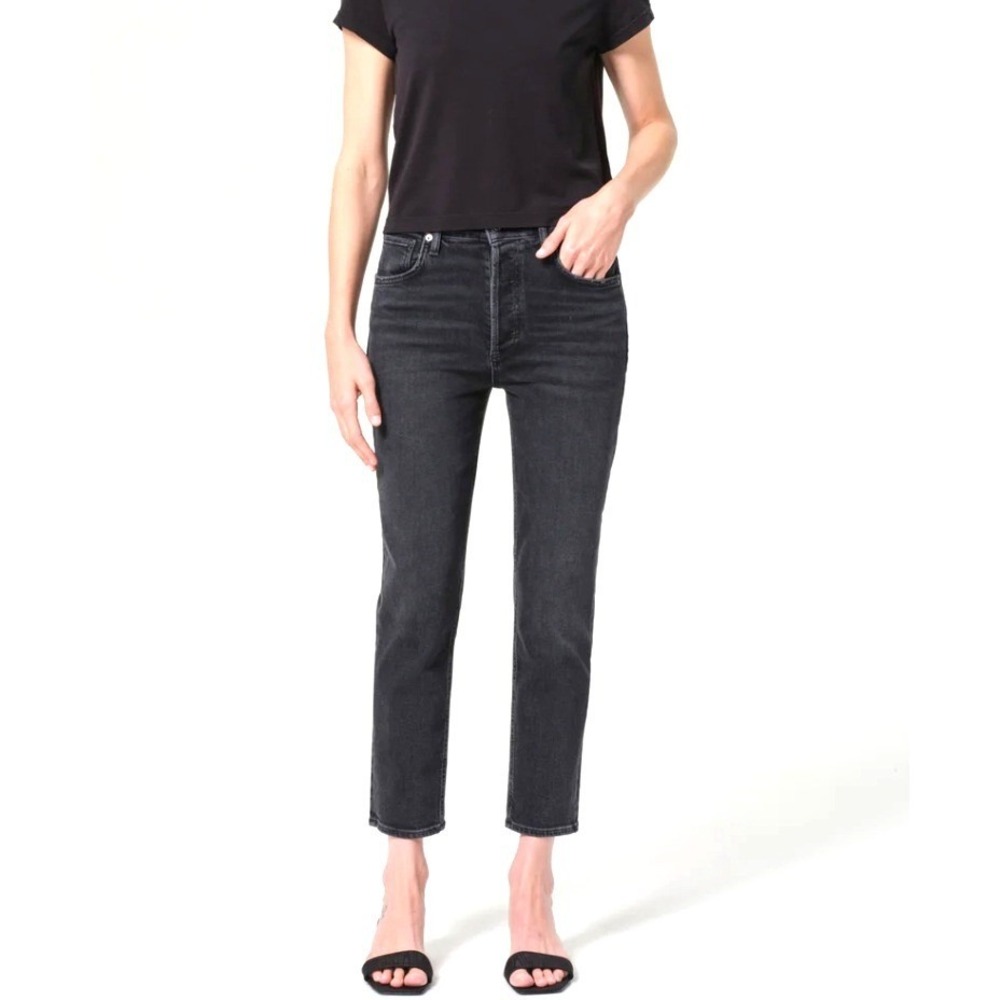 AGOLDE Women's High Rise Straight Jeans Black Wash Denim Size‎ 28 A056-1286